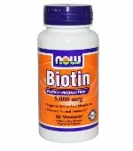 Biotin 5000 mcg (60 капс), NOW Foods
